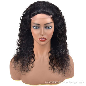 HLN Brazilian hair raw virgin cuticle aligned human hair wigs 4x4 HD lace closure wigs human hair Water Wave wig